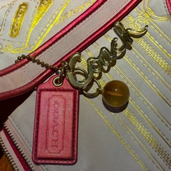 COACH POPPY METALLIC FUCHSIA PINK/PURPLE HEARTS GLAM TOTE LIMITED EDITION - Picture 6 of 15